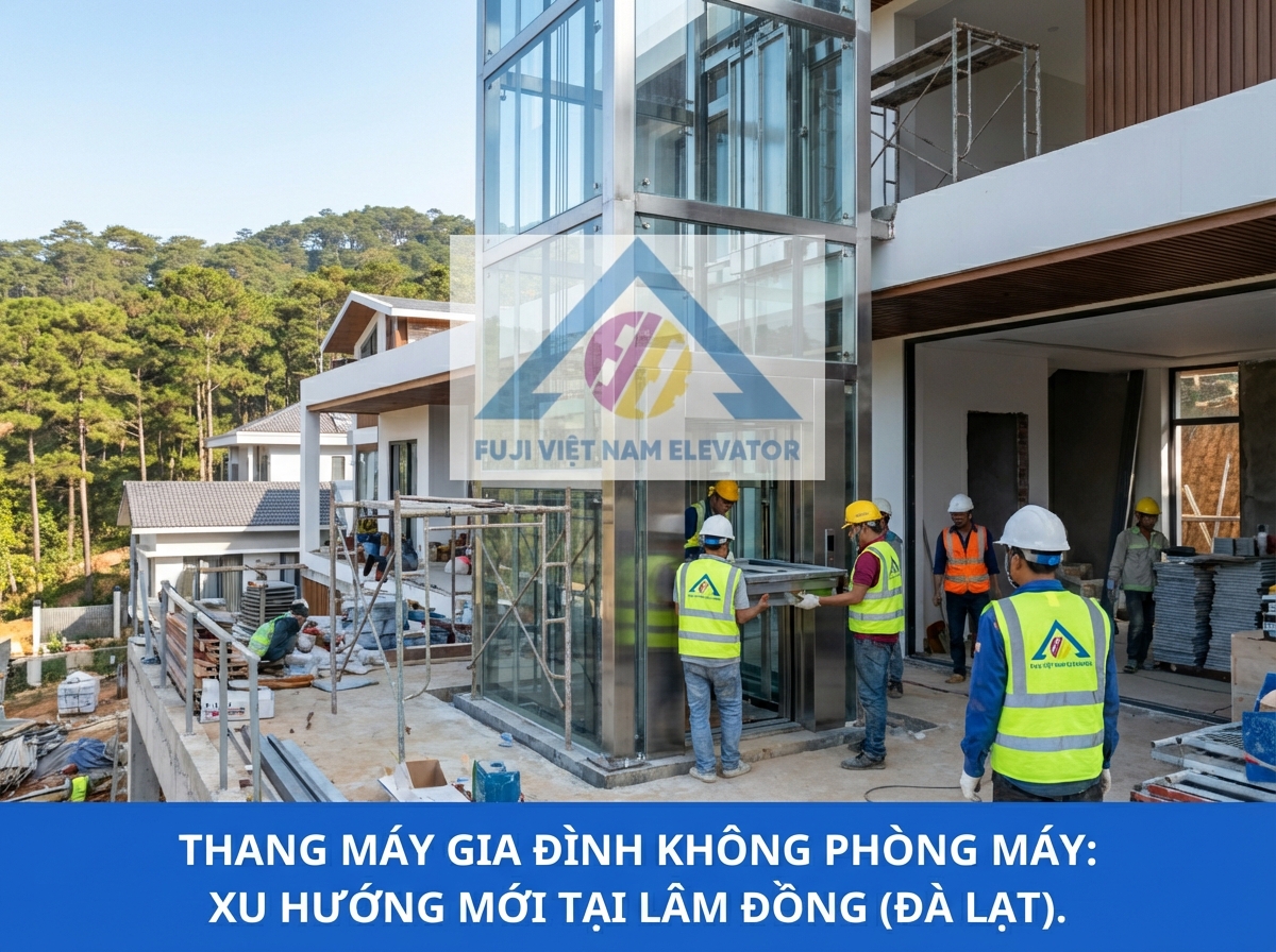 Thang máy gia đình không phòng máy: Xu hướng mới tại Lâm Đồng (Đà Lạt).