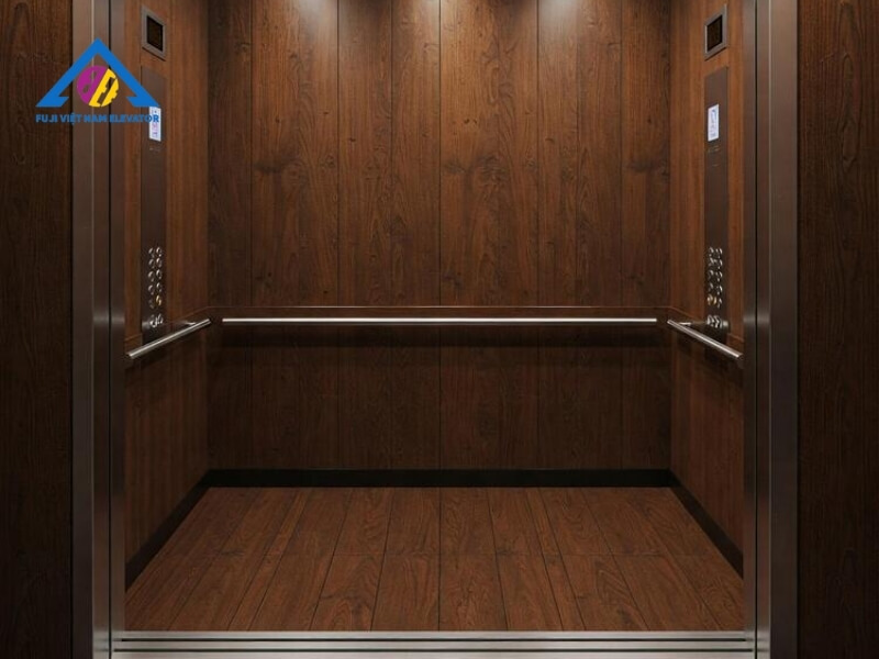 Trang trí sàn thang máy bằng gỗ